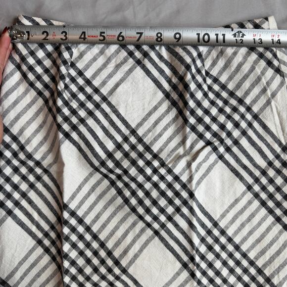 Saks Fifth Ave, Black/White Plaid, Lined, Linen, Pencil/Straight Skirt- 2 - Picture 5 of 6